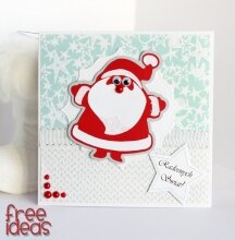 Mikołaj z ruchomymi oczkami - kartka świąteczna